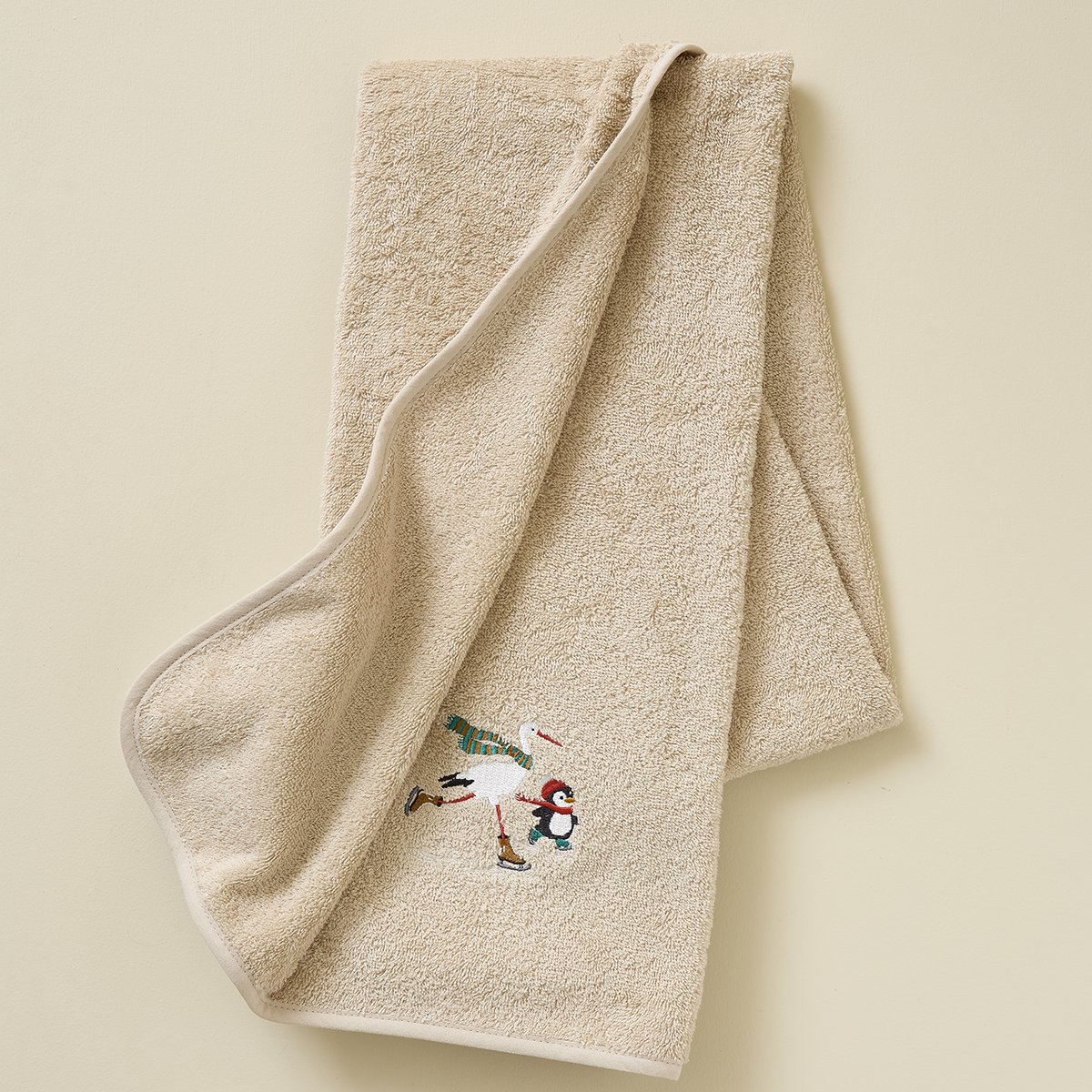Drap de bain enfant LOU ET CELESTIN beige, SYLVIE THIRIEZ