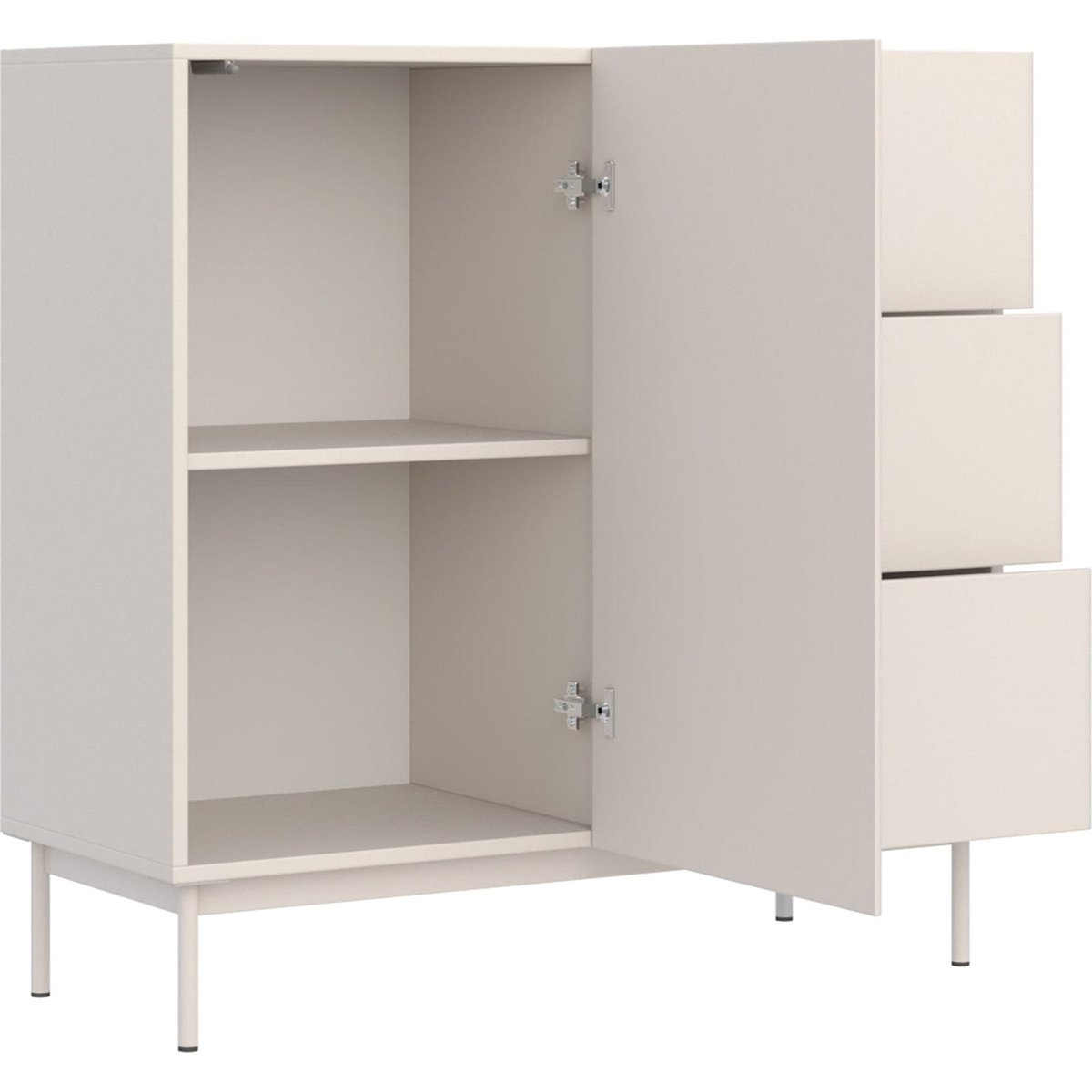 Commode bois collection OLIO 1 porte 3 tiroirs cachemire, RECOLLECTION