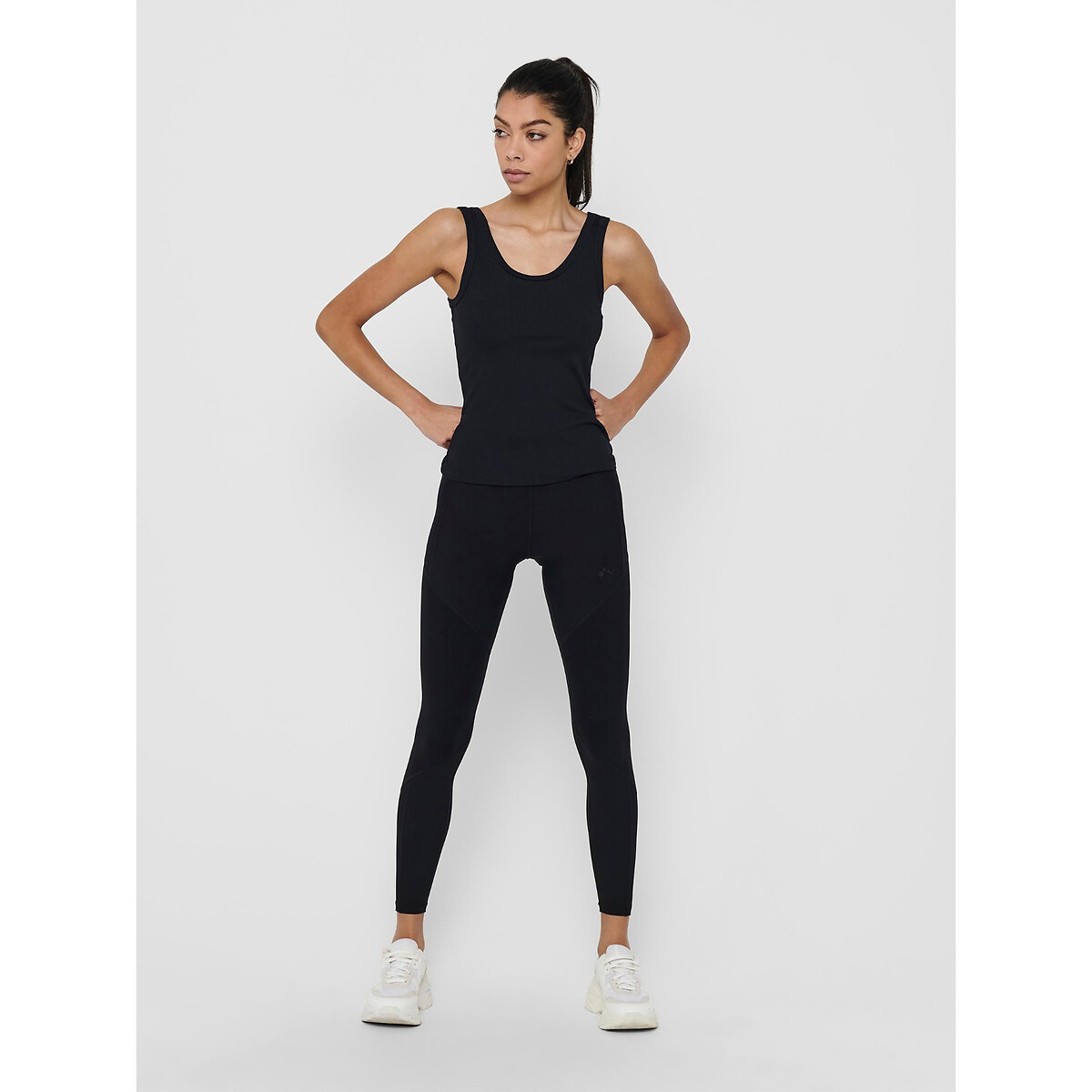 Leggings de desporto com cintura subida elástica preto , ONLY PLAY