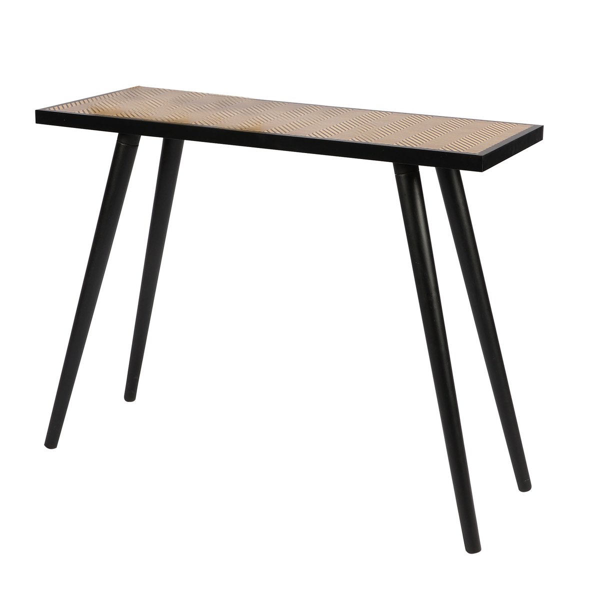 Console plateau avec motifs noir et bois Chelsea - 100x35x78cm noir, URBAN LIVING