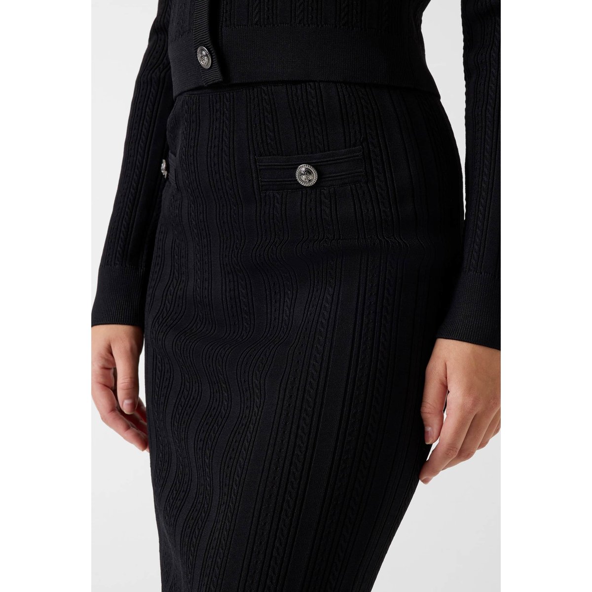 Jupe Midi Tricotée noir, GUESS