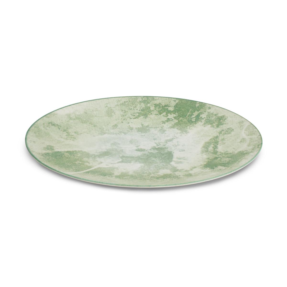 Service 18 pièces vert en porcelaine - "Aube de Menthe" couleur unique, LAGUIOLE CUISSON