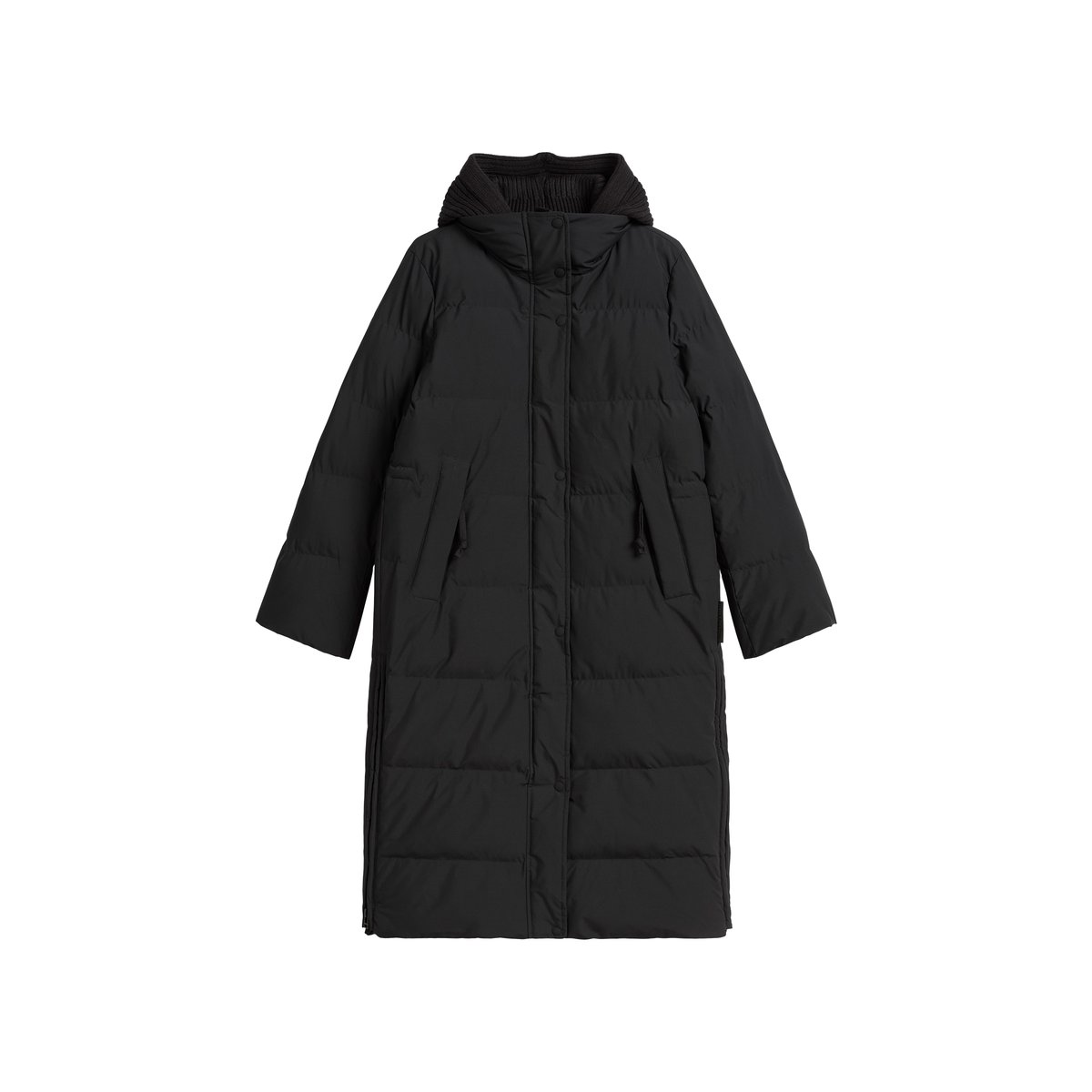 Manteau bouffant regular avec capuche tricotée amovible noir, MARC O’POLO DENIM