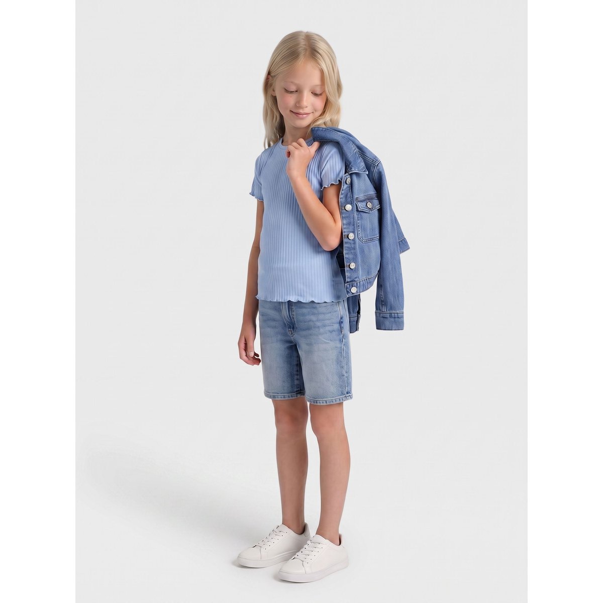 Short En Denim light blue denim, KIDS ONLY