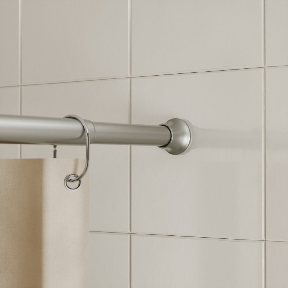 Tringle à rideaux de douche salle de bains CHROMA argent, UMBRA