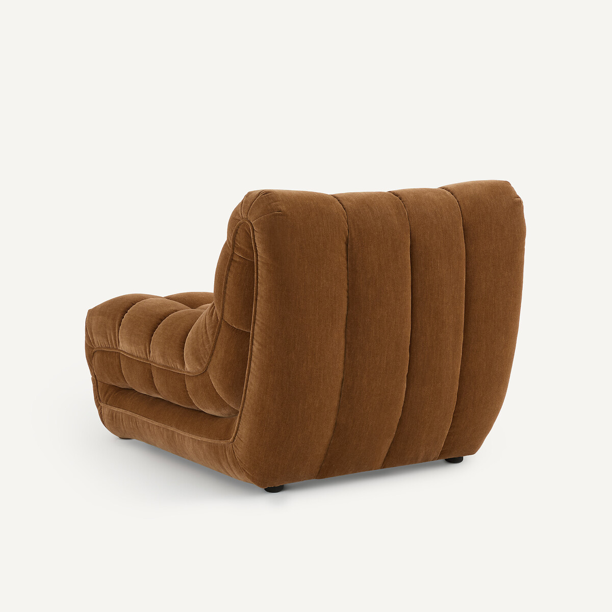 Modulaire gecapitonneerde fauteuil, fluweel, JUD karamel, AM.PM