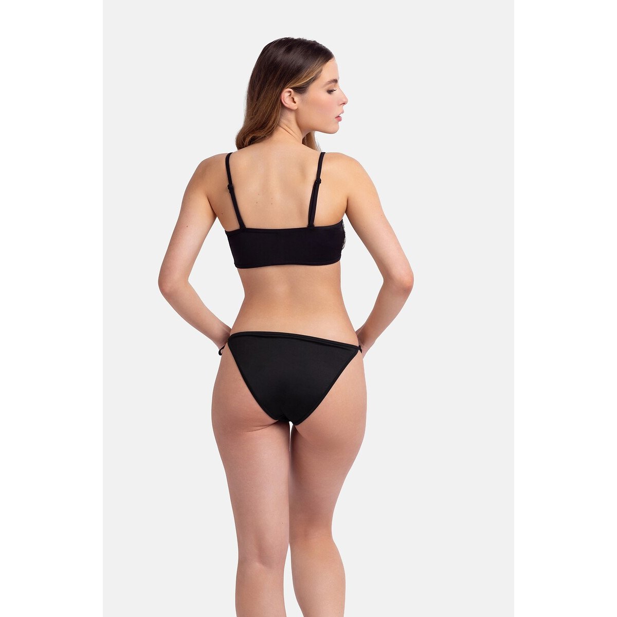 Orissa Bandeau Bikini Top black two-tone white, DORINA