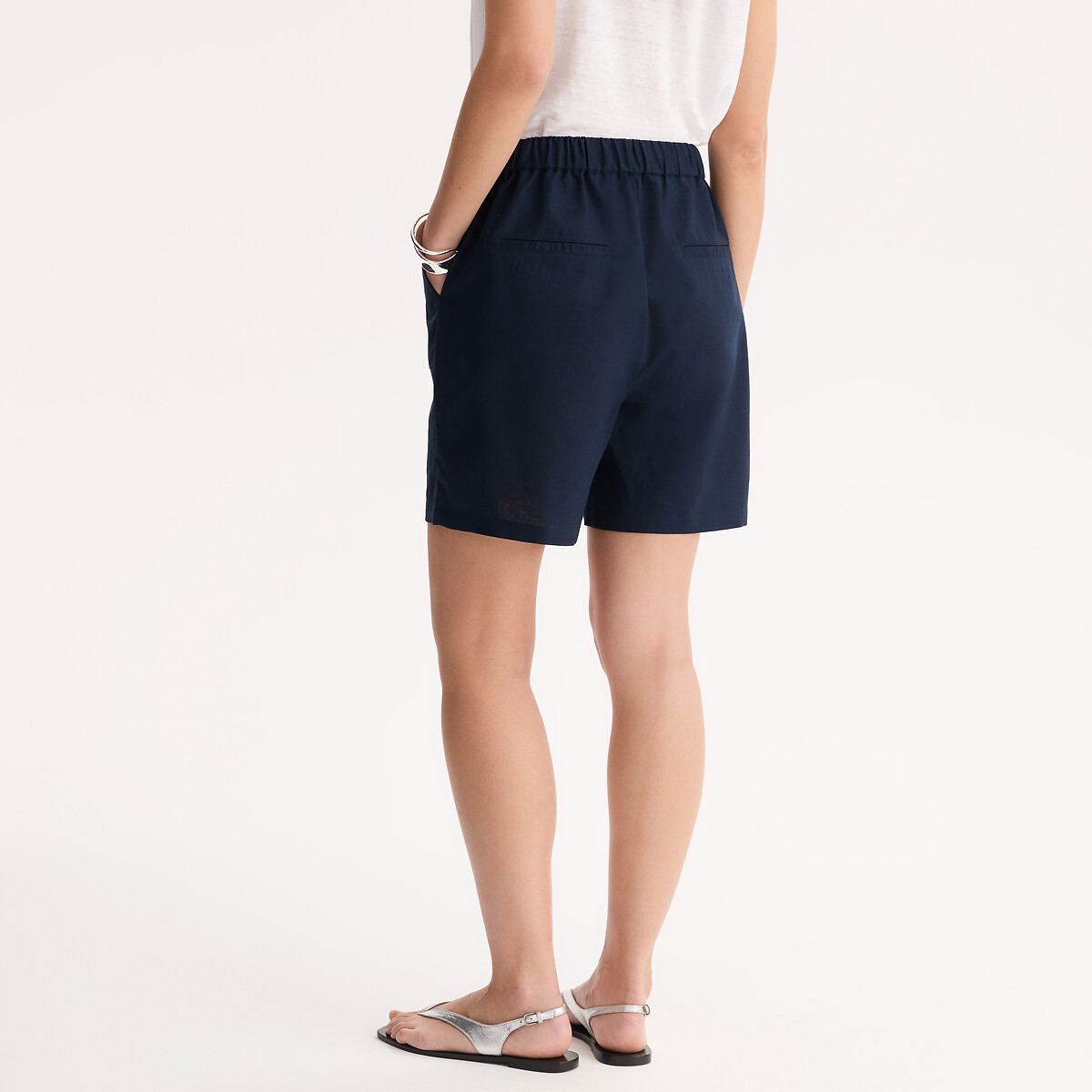 Linen Blend Shorts navy, ANNE WEYBURN