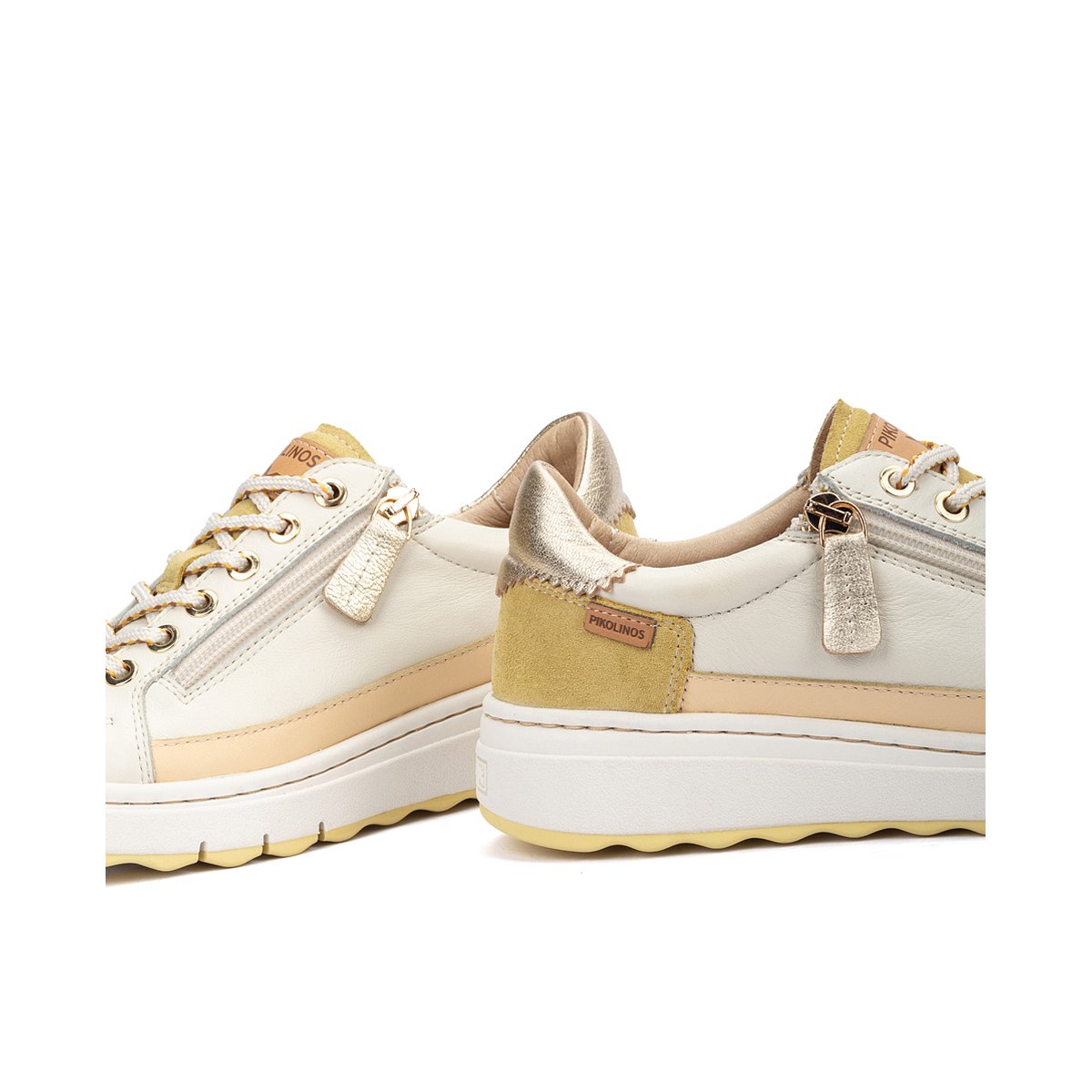 Baskets cuir Arenas nata-lemon, PIKOLINOS