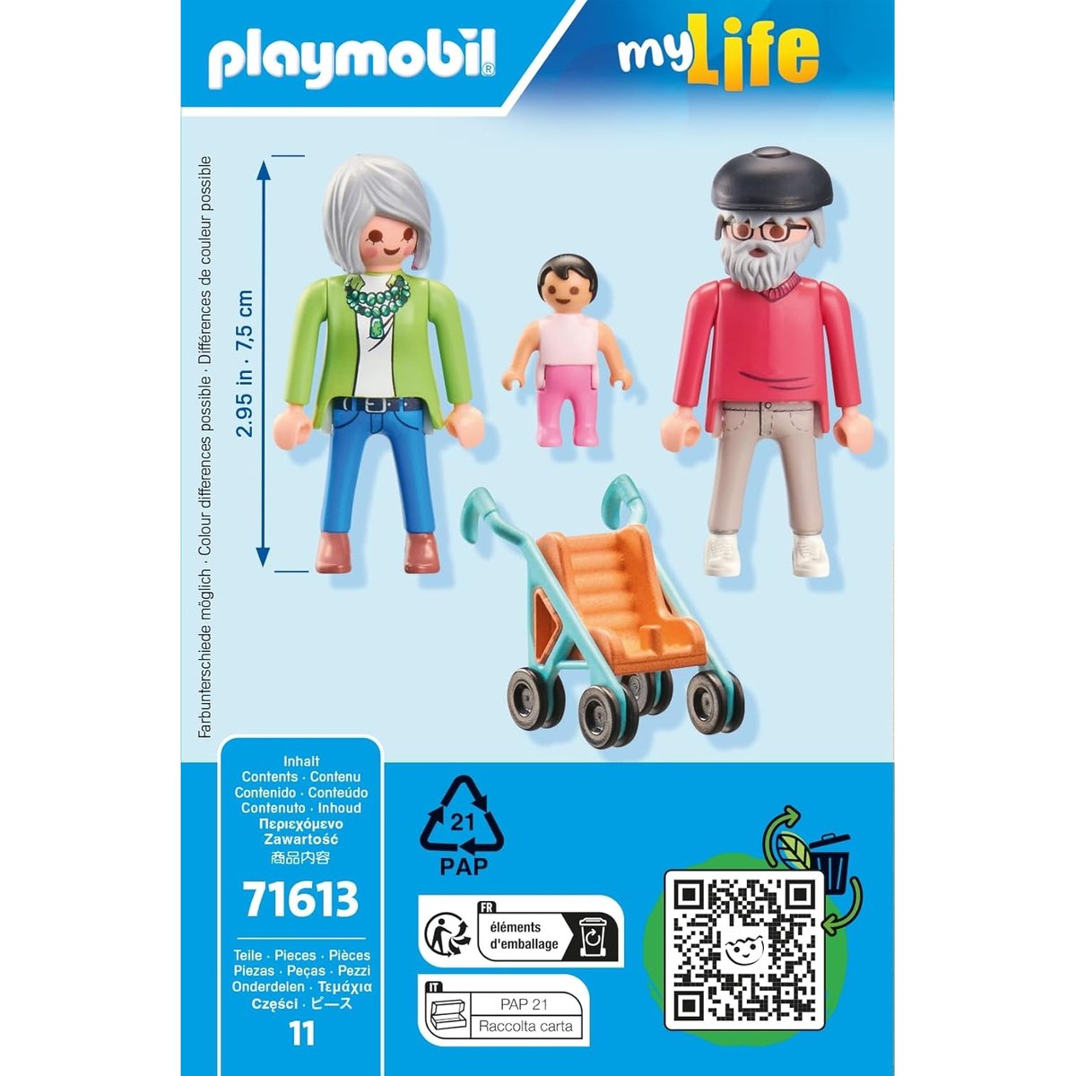 Grands parents avec bébé multicolore, PLAYMOBIL