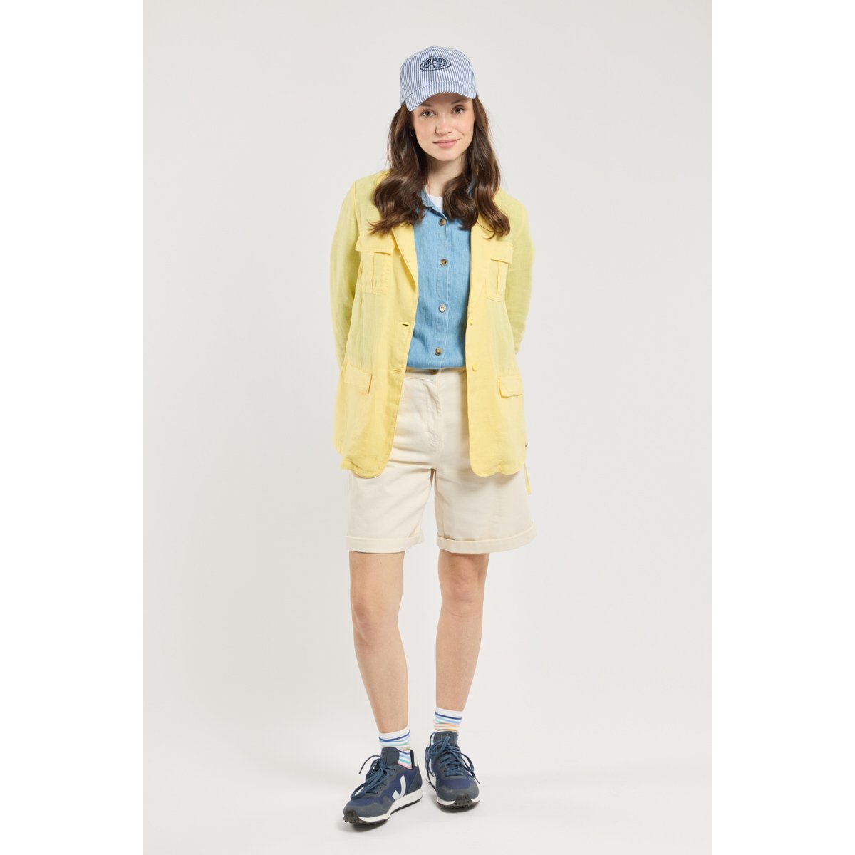 Veste saharienne en lin Sienna paille, TERRE & MER