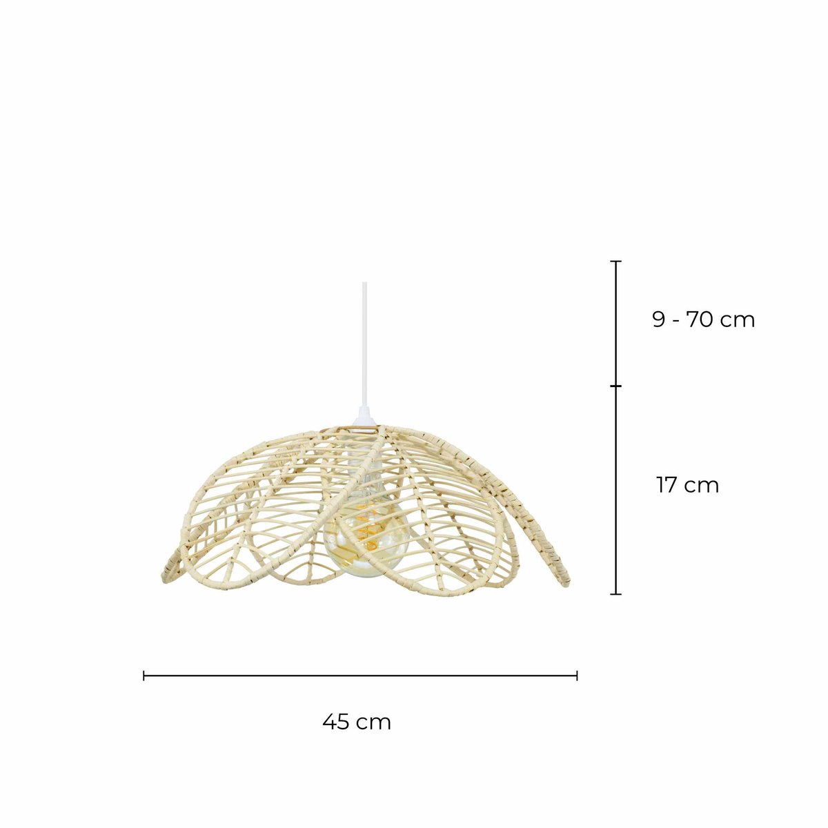 Suspension en rotin naturel, ILYS naturel, C-CREATION