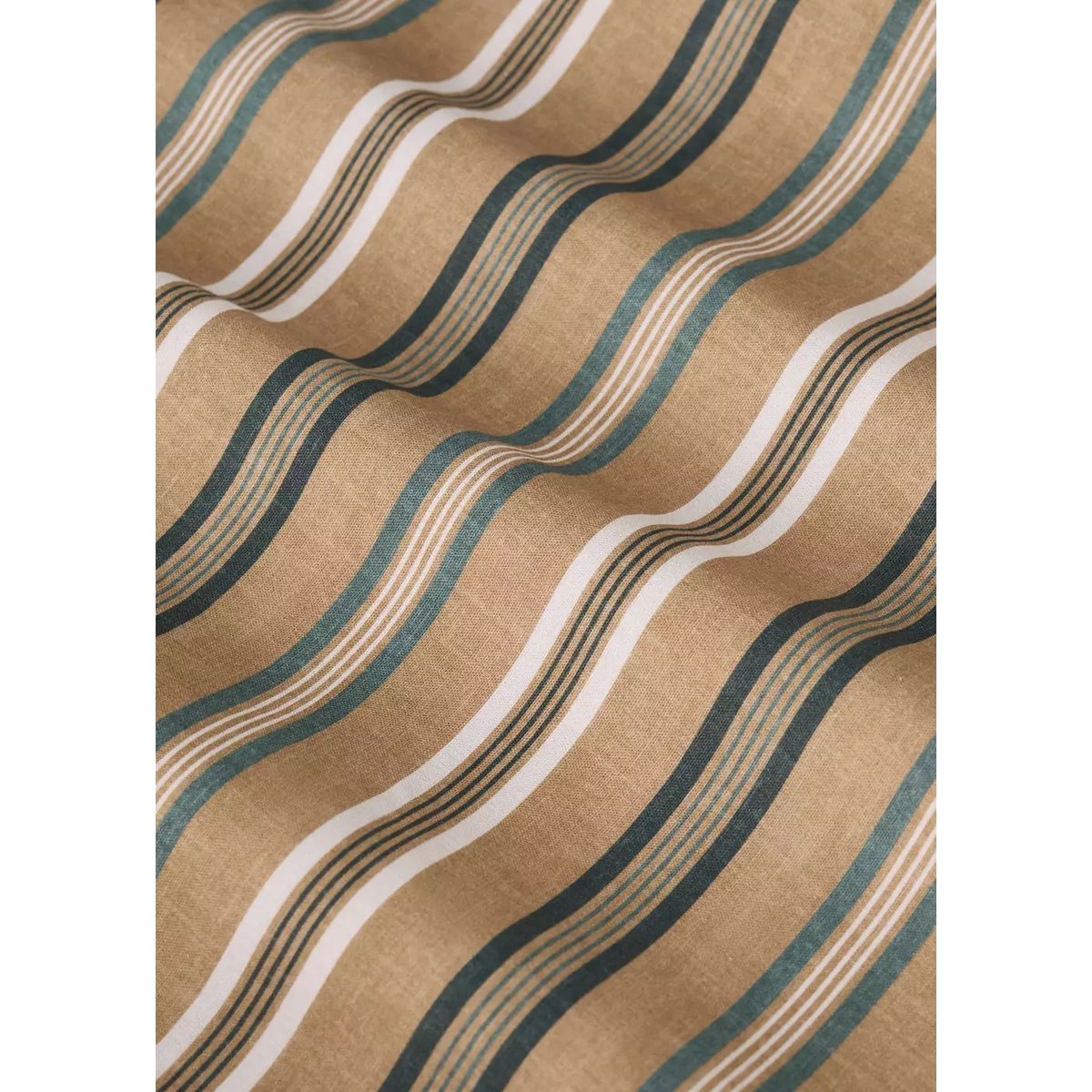Housse de couette percale de coton rayures multicolores Lit 150/160 cm tabac, MANGO HOME