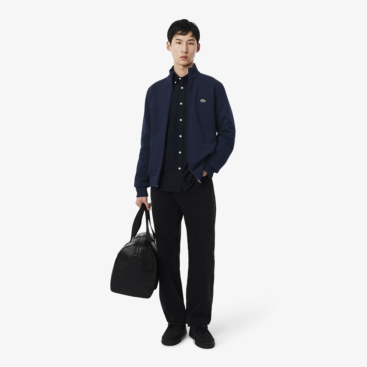 Sweatshirt mit Reissverschluss aus Molton marine, LACOSTE