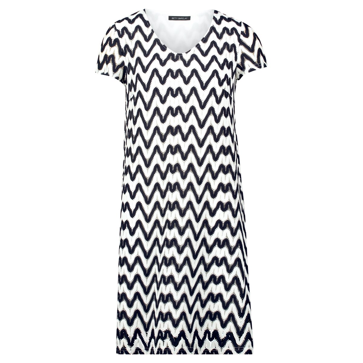 Robe d'été à encolure en v bleu/blanc, BETTY BARCLAY