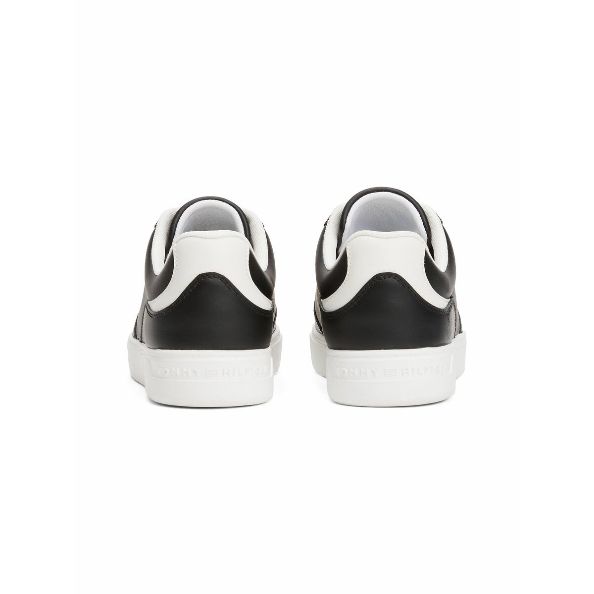 Casual Cupsole Leather Trainers black, TOMMY HILFIGER