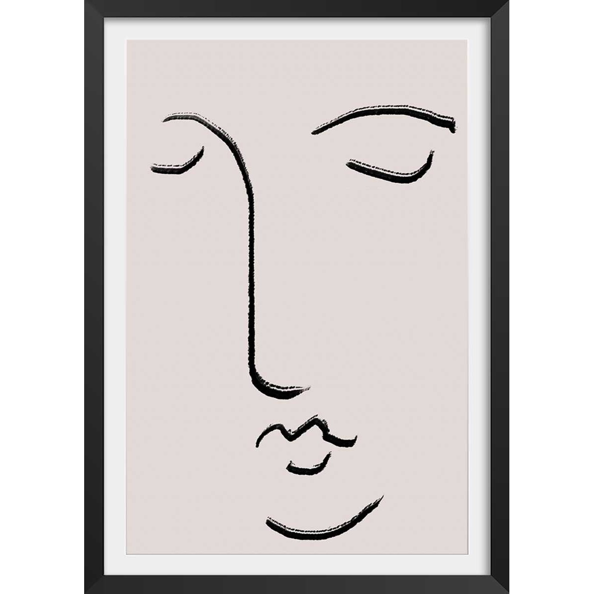 Affiche Simple Ligne No1 affiche + cadre en bois - noir, HEXOA