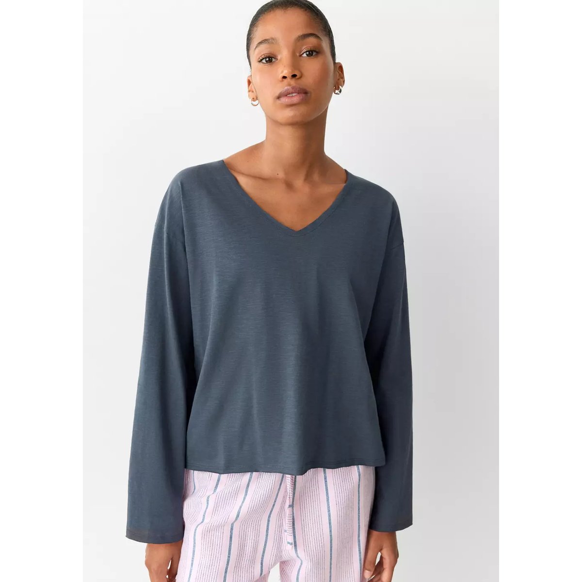 Pyjama complet coton rayures rose, MANGO TEEN