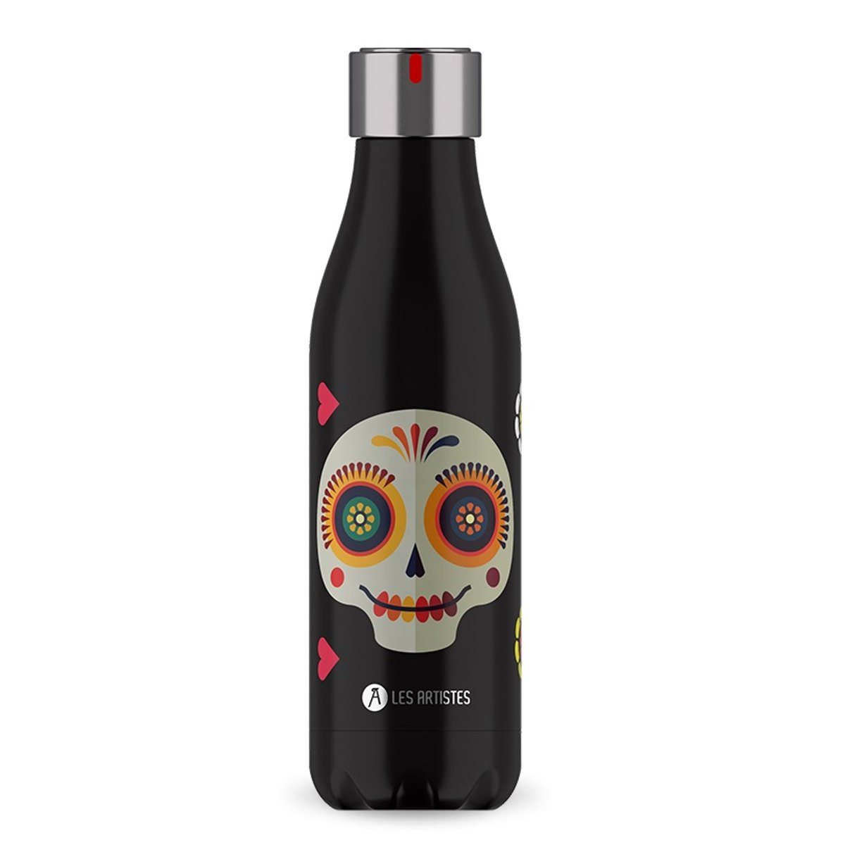 Bouteille isotherme Sugar Skull 500 ml noir, LES ARTISTES PARIS