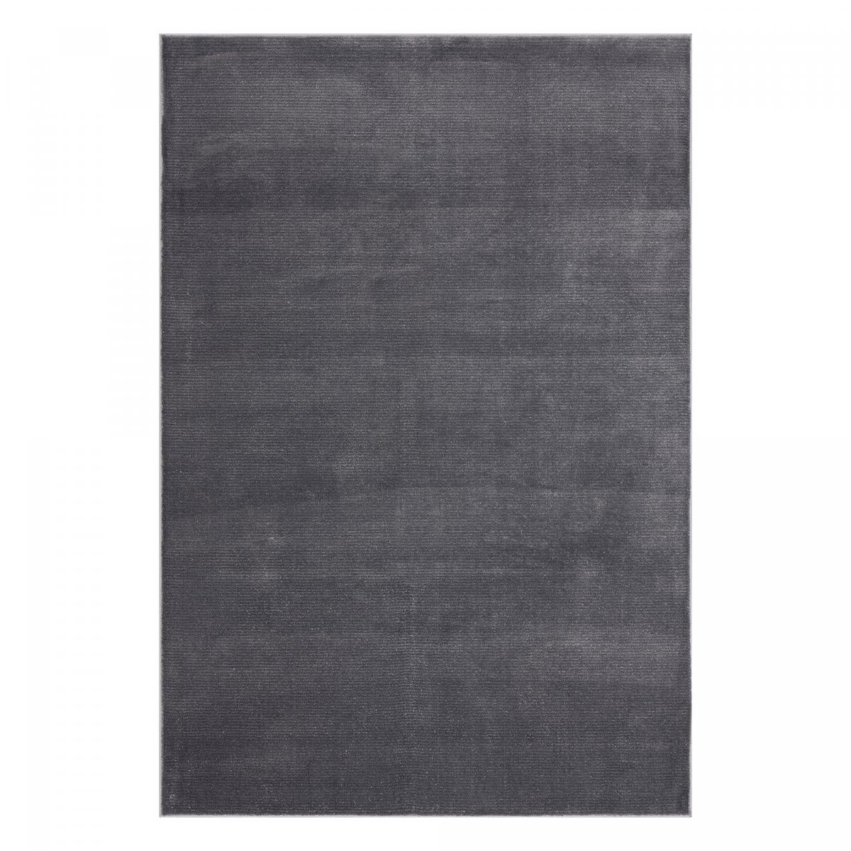 Tapis salon et chambre tissé motif uni UNYLE anthracite, UN AMOUR DE TAPIS