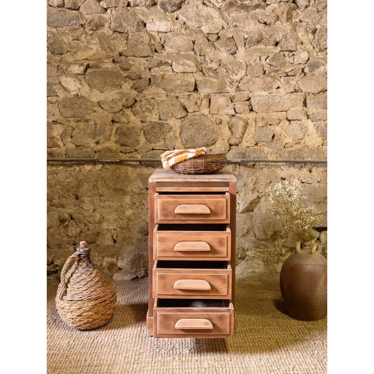 Petite commode en bois Garance N°762 - Bon état bois foncé, DEBONGOUT