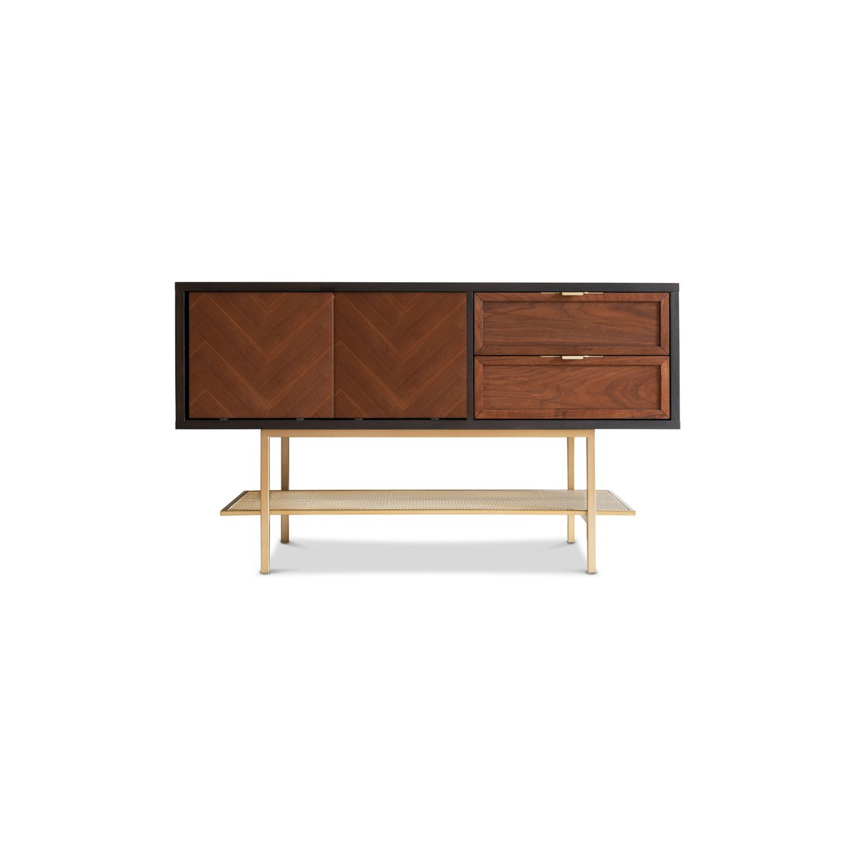 Meuble d'entrée en noyer plaqué NEUTRA bois foncé, PRODUIT INTERIEUR BRUT