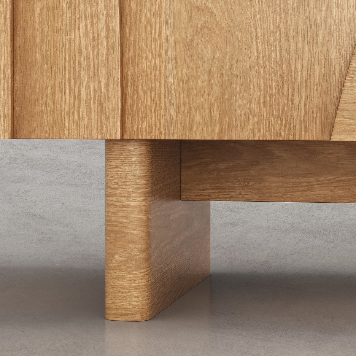 Buffet bas 2 portes en chêne MILORD naturel clair, HABITAT