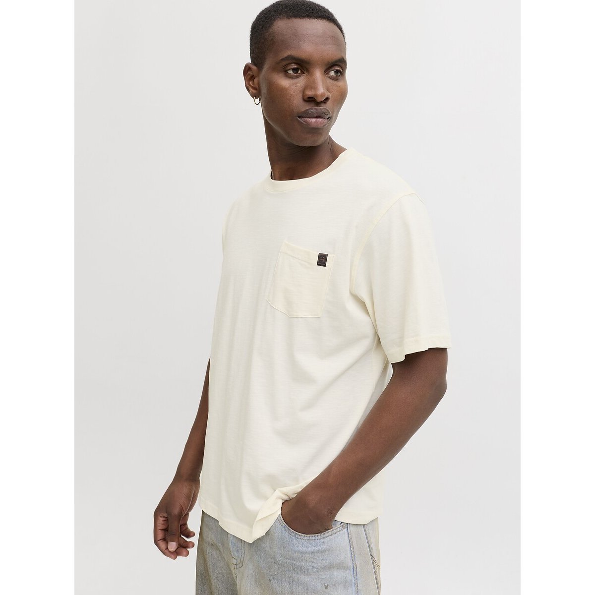 T-shirt manches courtes relaxed ecru, JACK & JONES