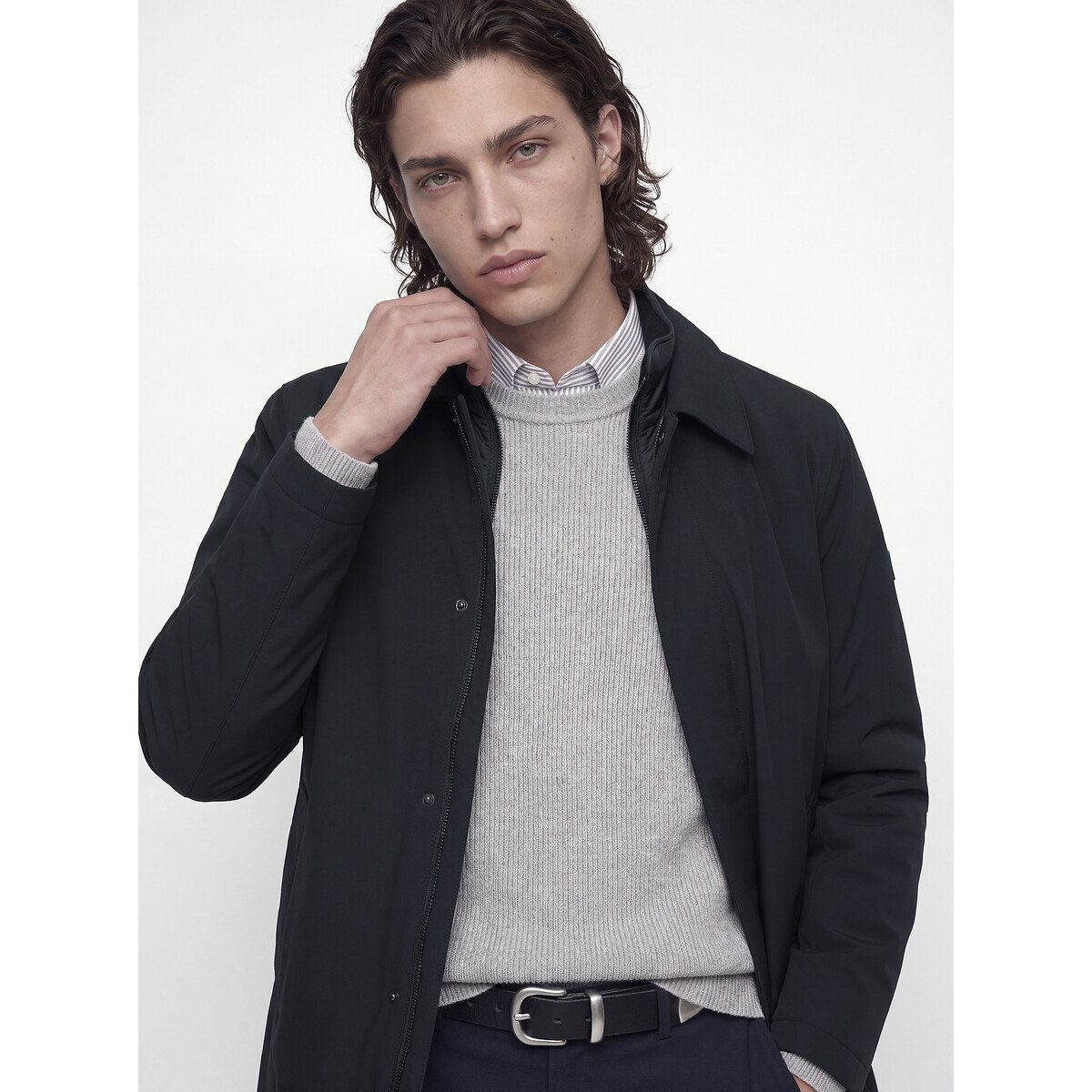 Cappotto doppio colletto nero , JACK & JONES