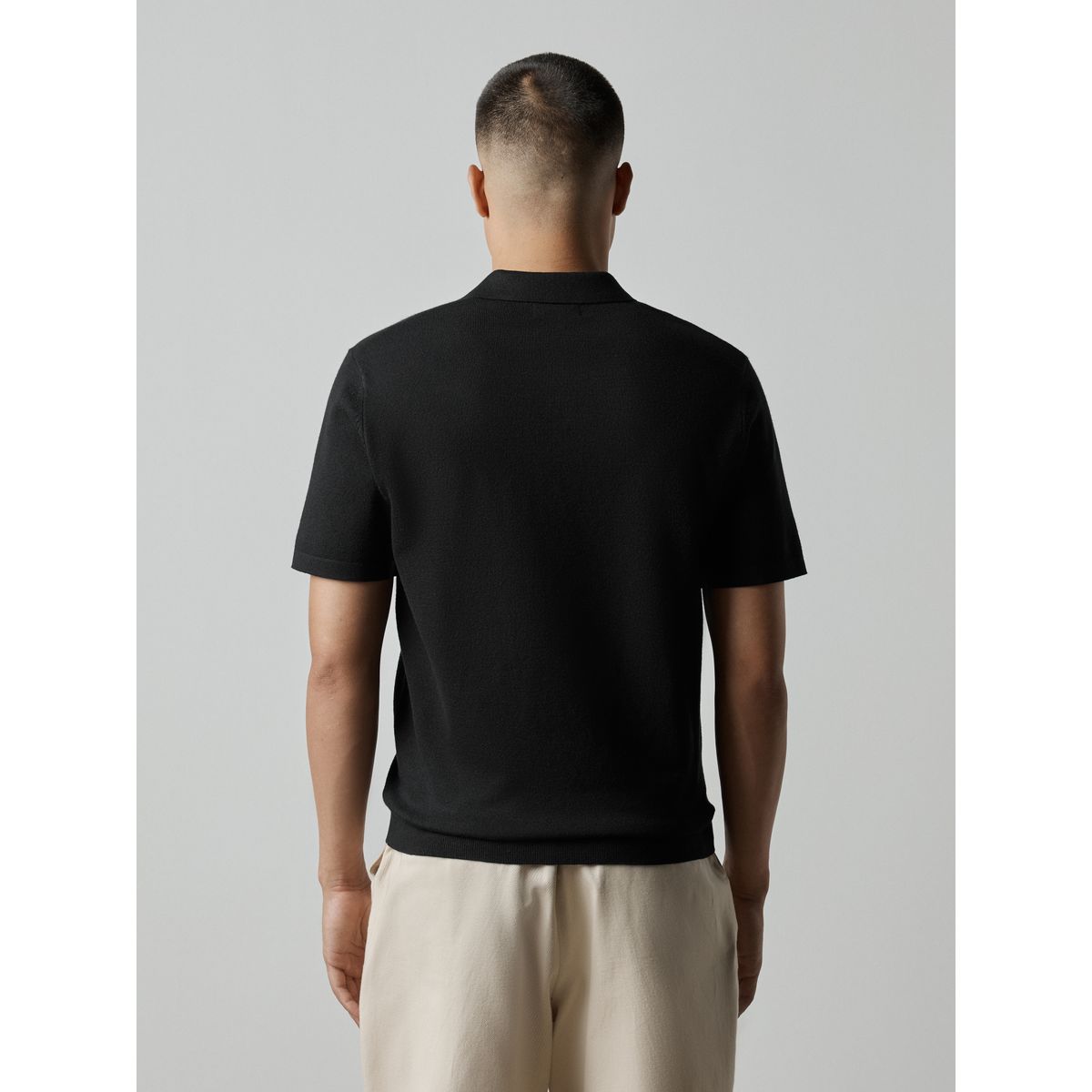 Polo en maille à manches courtes essential noir, NEXT