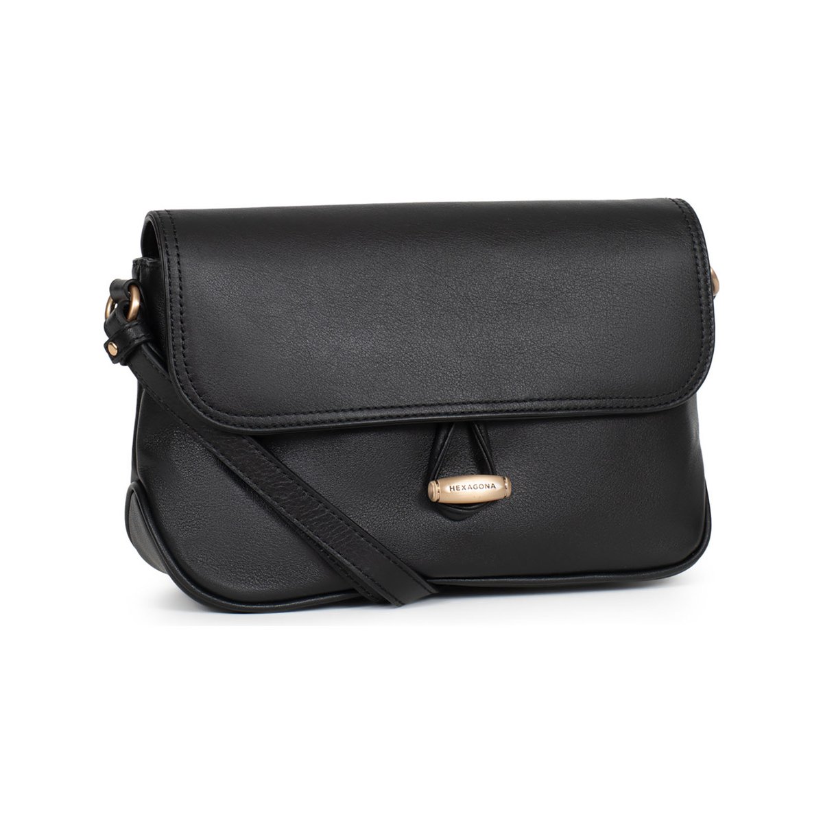 Sac porté travers  TAIMA noir, HEXAGONA