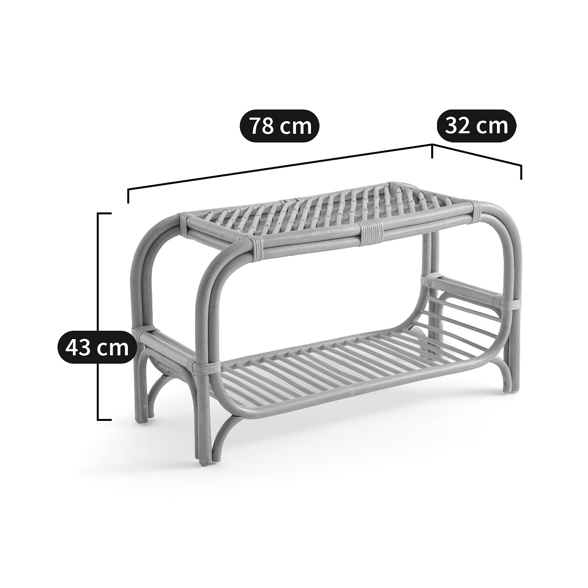 Banc d'entrée en canne de rotin, Malu beige, LA REDOUTE INTERIEURS