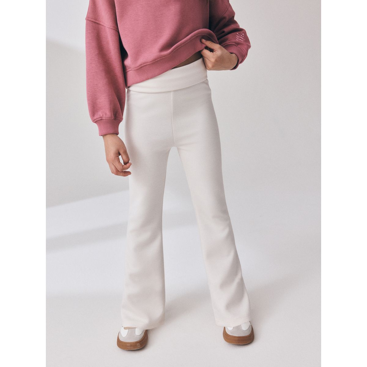 Legging évasé ultra-doux à rabat crème, NEXT