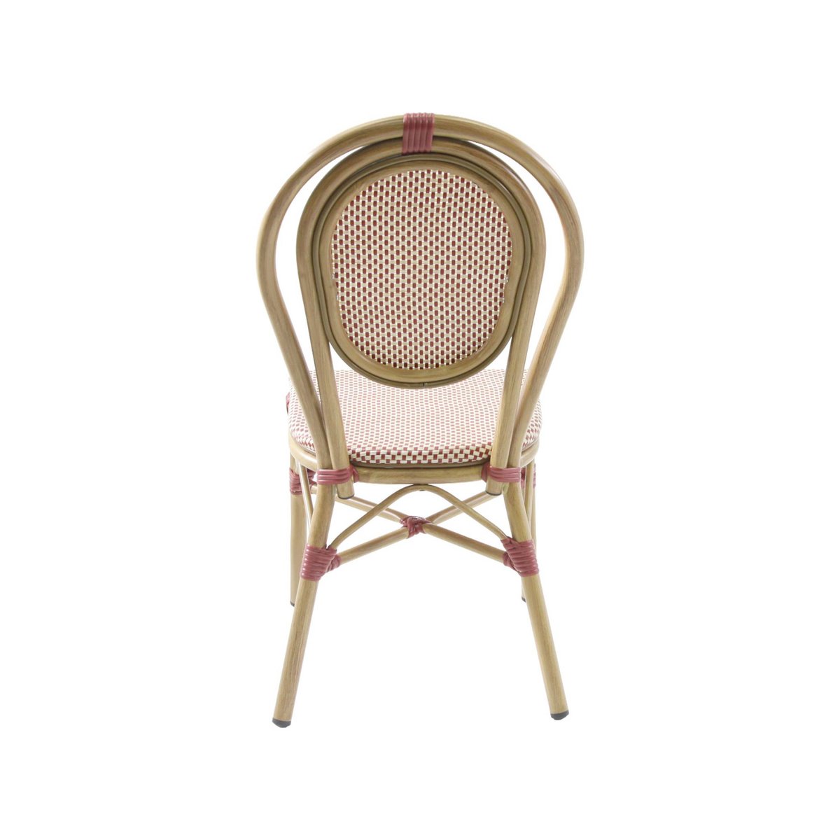 Chaise de terrasse bistrot en textile et aluminium rouge et beige (lot de 2) OPERA rouge, SWEEEK