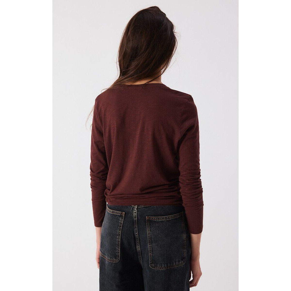Jacksonsville Long Sleeve U-Neck T-Shirt crimson, AMERICAN VINTAGE