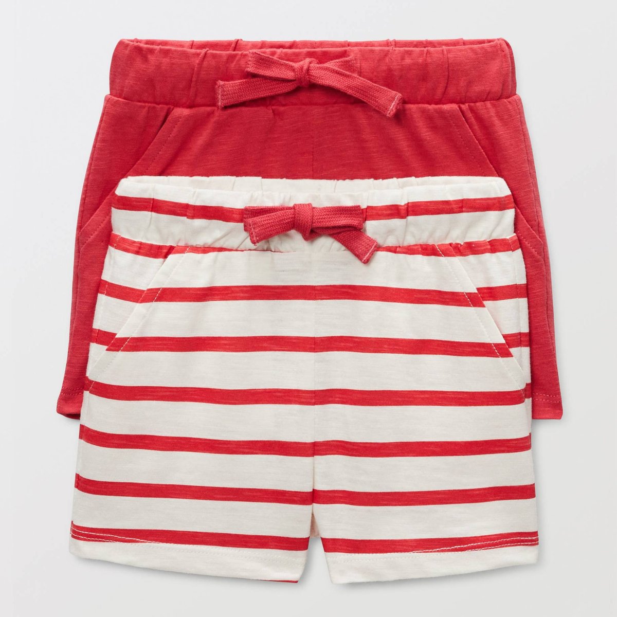 Lot de shorts un uni et un imprimé en coton BIO GOTS frais, BOUT'CHOU
