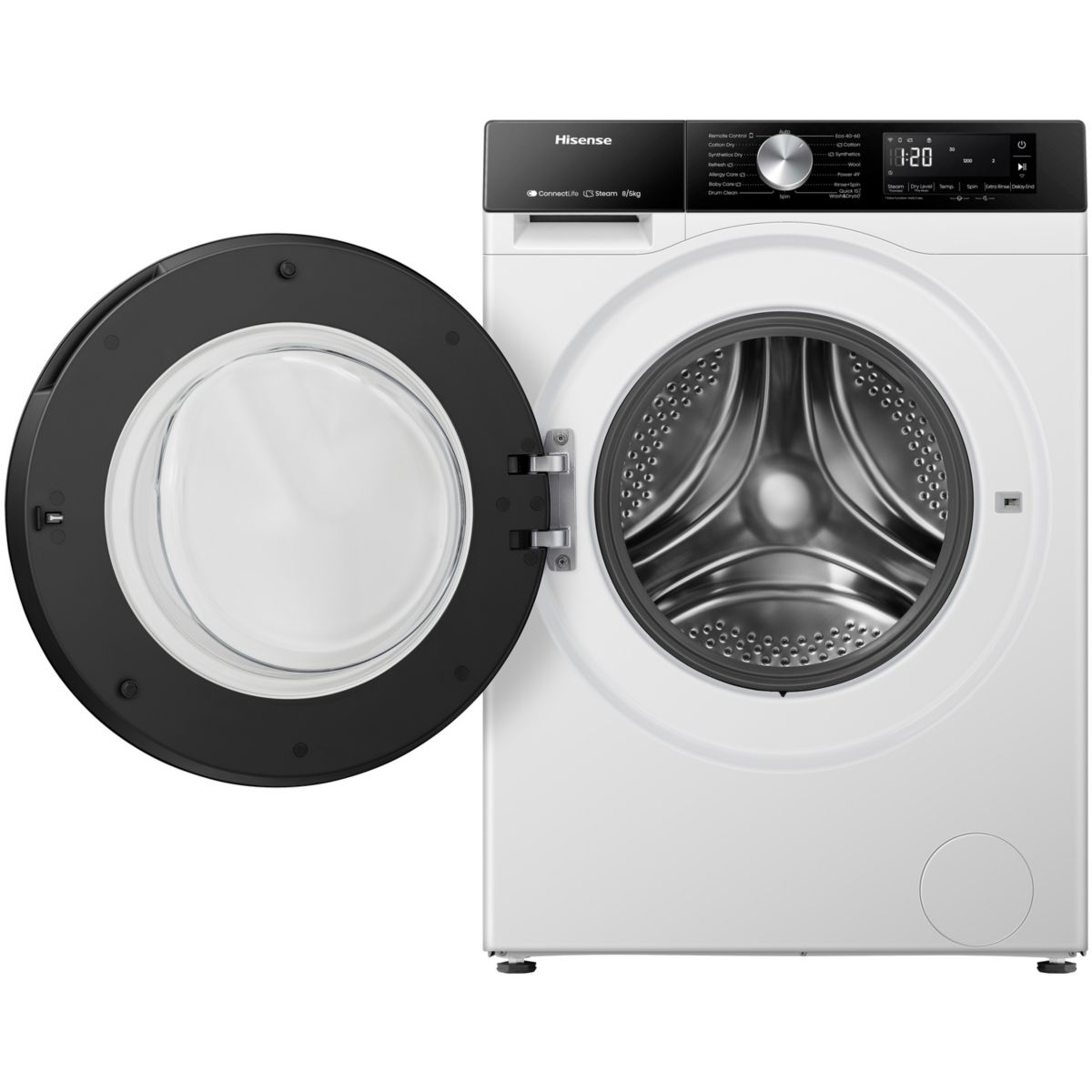 Lave linge séchant hublot WD3S8043BW3 PureJetWash couleur unique, HISENSE
