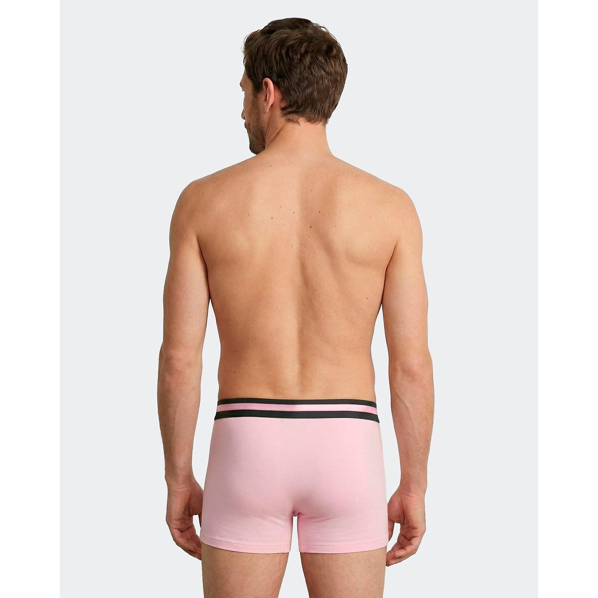 Set van 3 effen boxershorts roze + marine, EDEN PARK