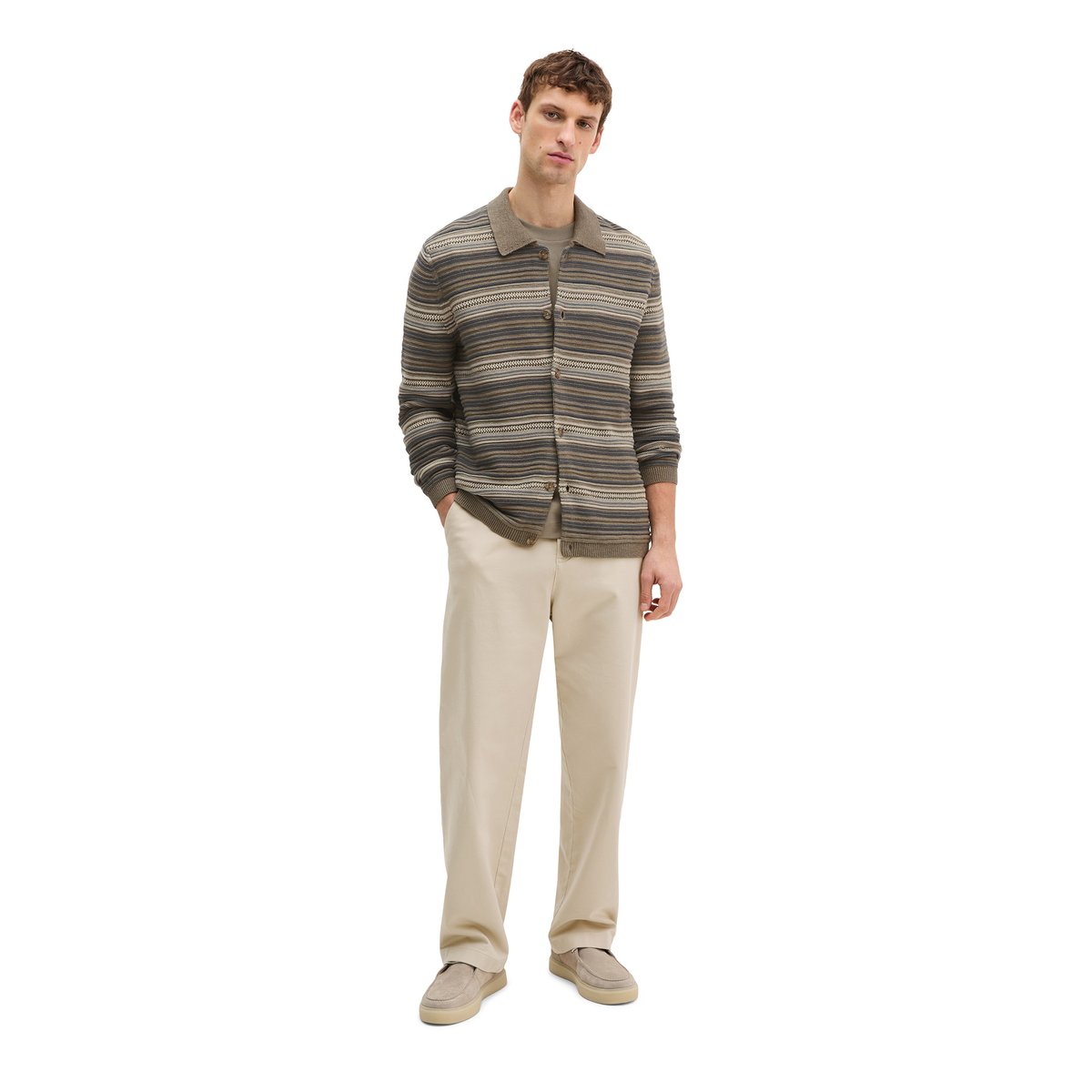 Veste en tricot regular en coton bio et en lin combo, MARC O'POLO