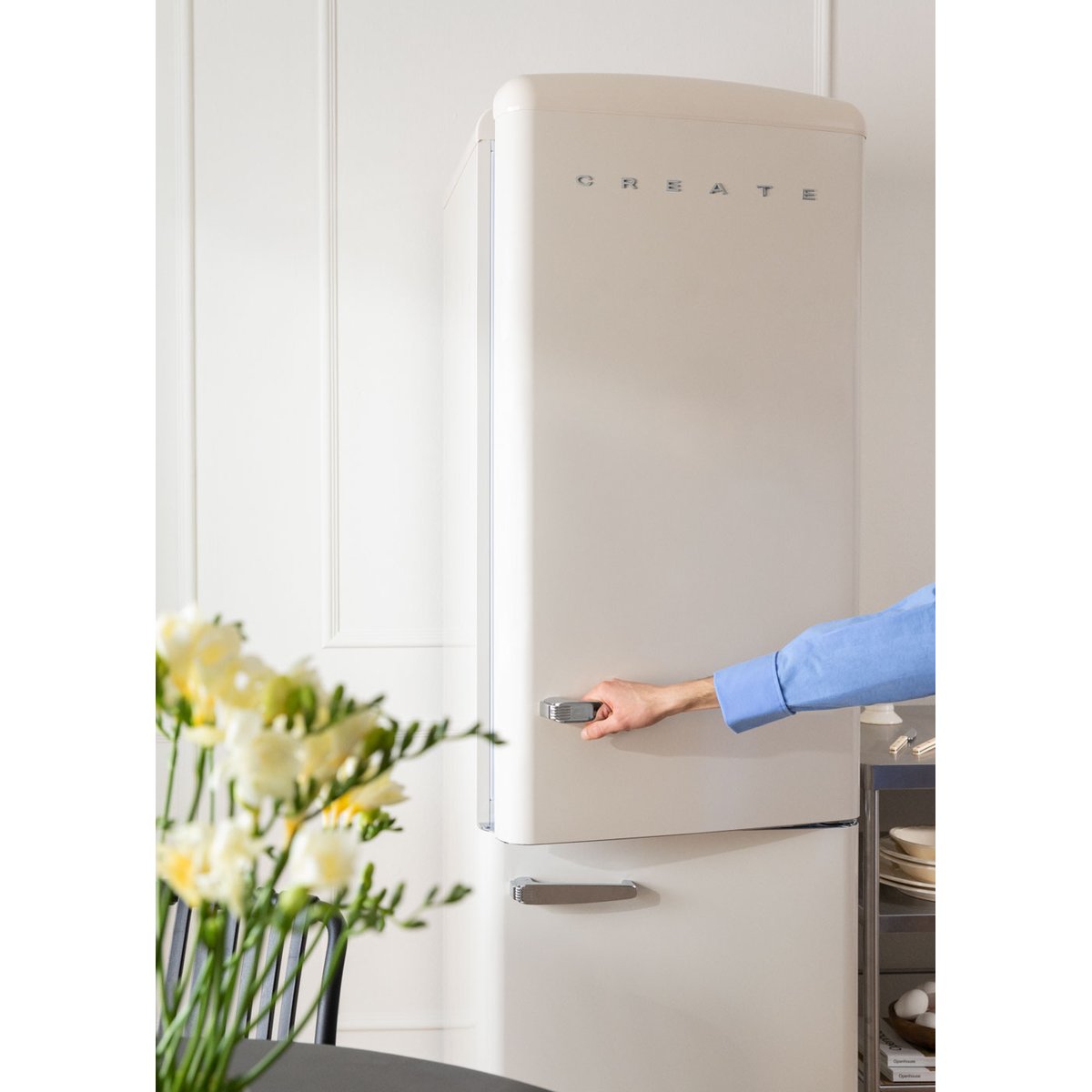 Réfrigérateur combiné FRIDGE STYLANCE 244L blanc cassé, CREATE
