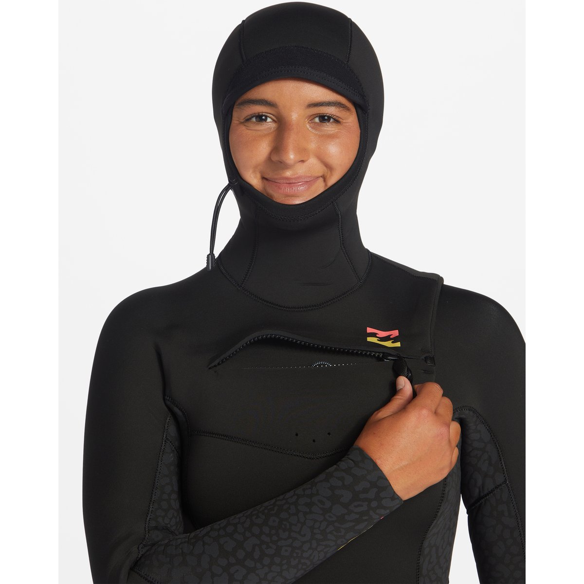 Combinaison de surf à capuche avec zip poitrine 5/4MM SYNERGY noir wild black, BILLABONG
