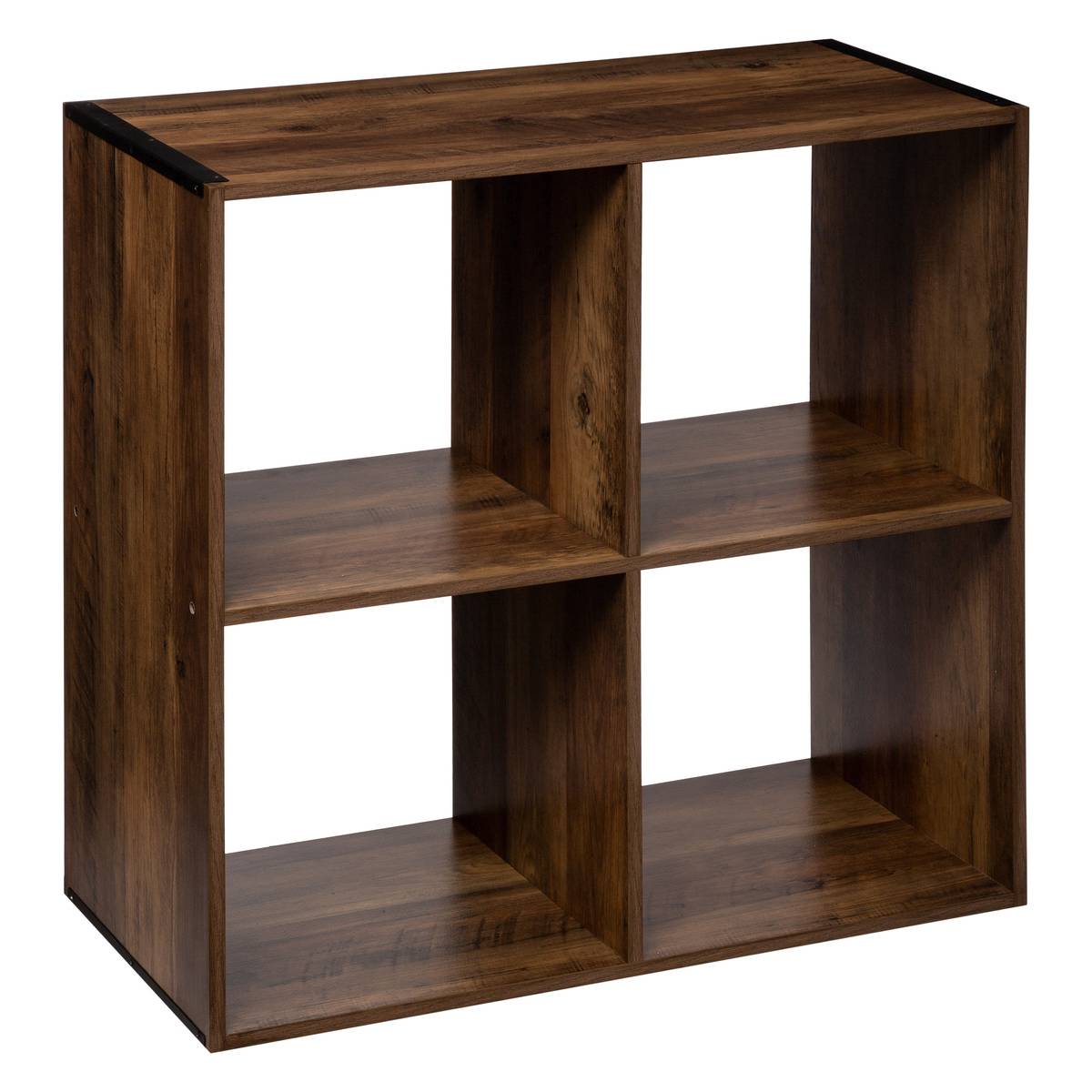 Étagère 4 cases en bois et métal MIX'N MODUL marron, 5FIVE SIMPLY SMART