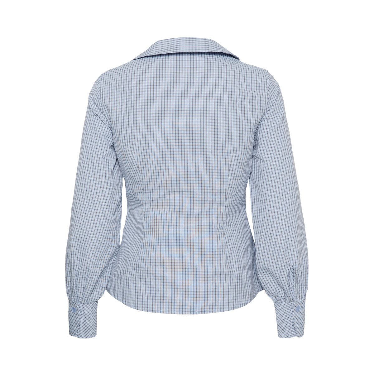 Chemise à manches longues bleu blanc marron ice water/white/brown check, KAFFE