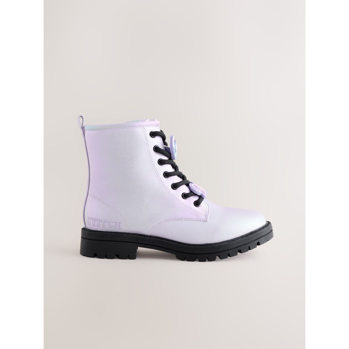 Bottines à lacets et doublure lilo stitch violet métallisé, NEXT