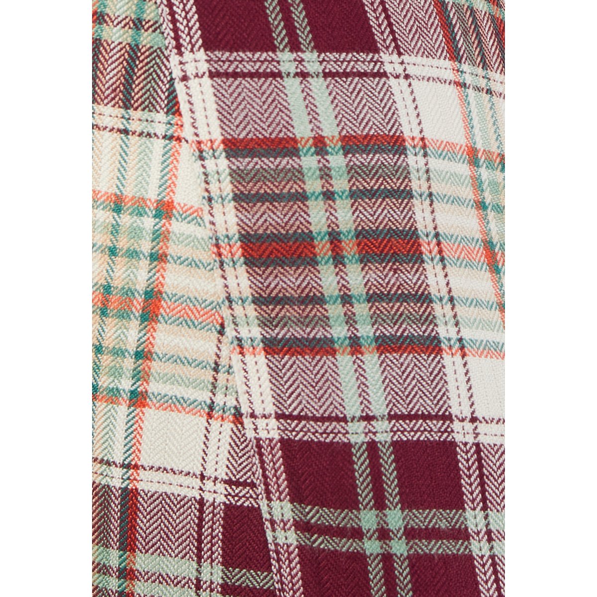 Tunique à carreaux flanelle rouge bordeaux carreaux, DAMART