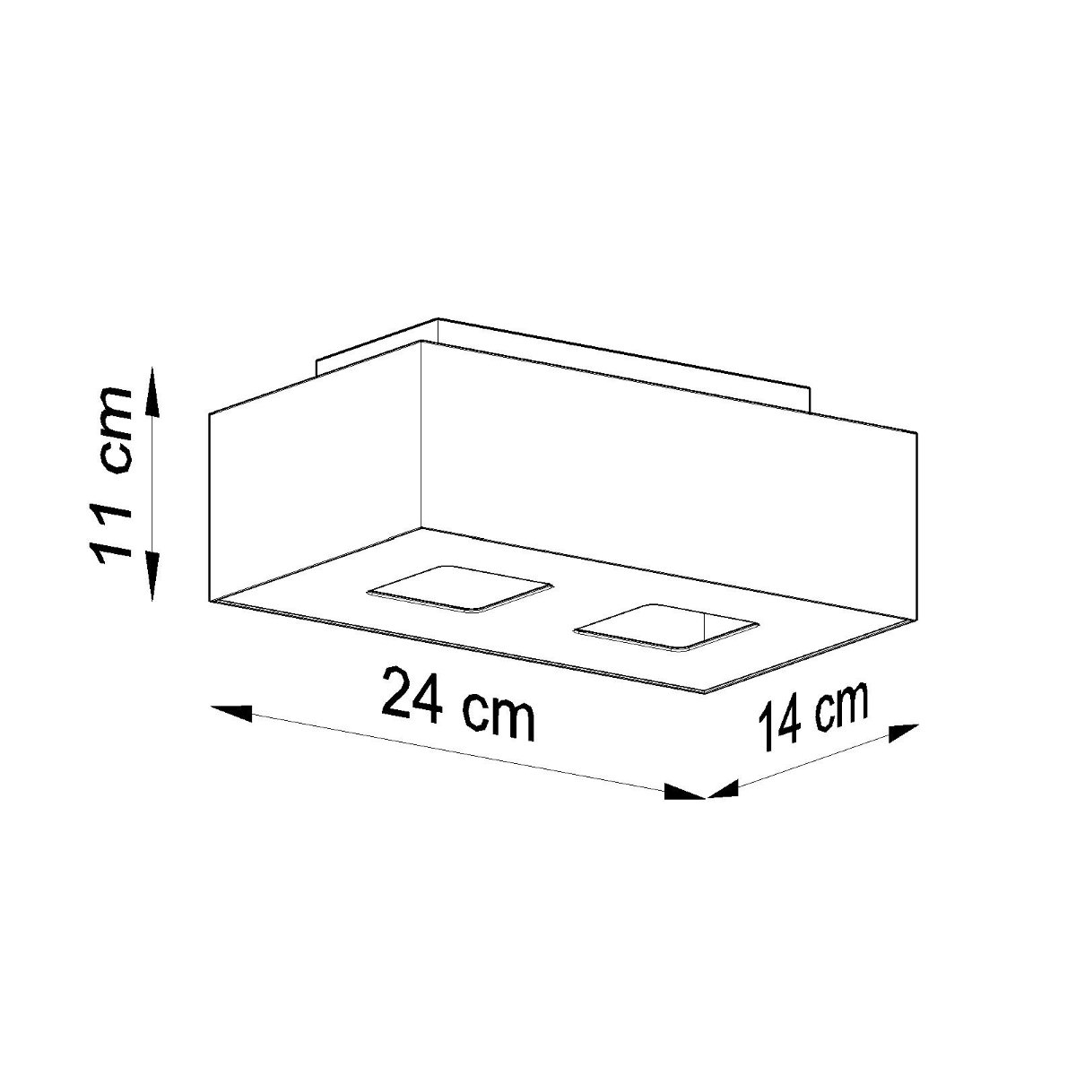 Plafonnier Acier Noir/Blanc GU10 2 Mono noir, EDEN