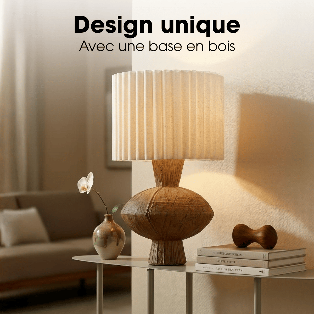 Lampe de table FREY brun, MICA DECORATIONS