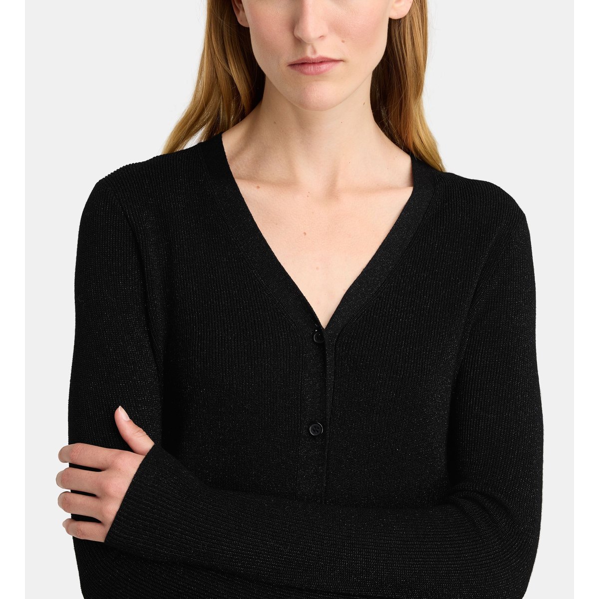 Gilet faya g lu fil textile brillants noir, GALERIES LAFAYETTE