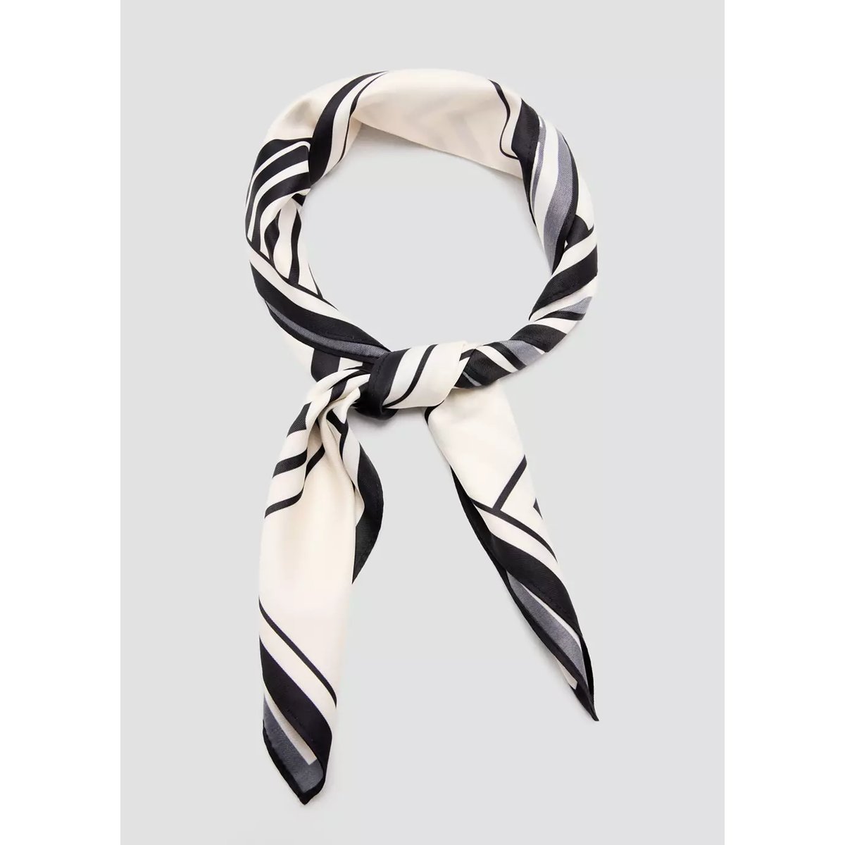 Foulard imprimé géométrique écru, MANGO