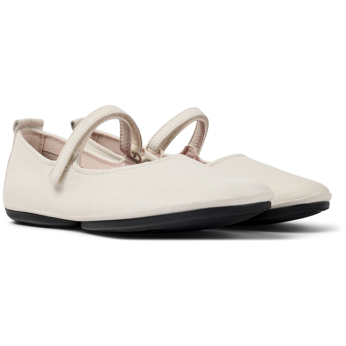 Ballerines Right Nina Smooth Leather blanc naturel, CAMPER
